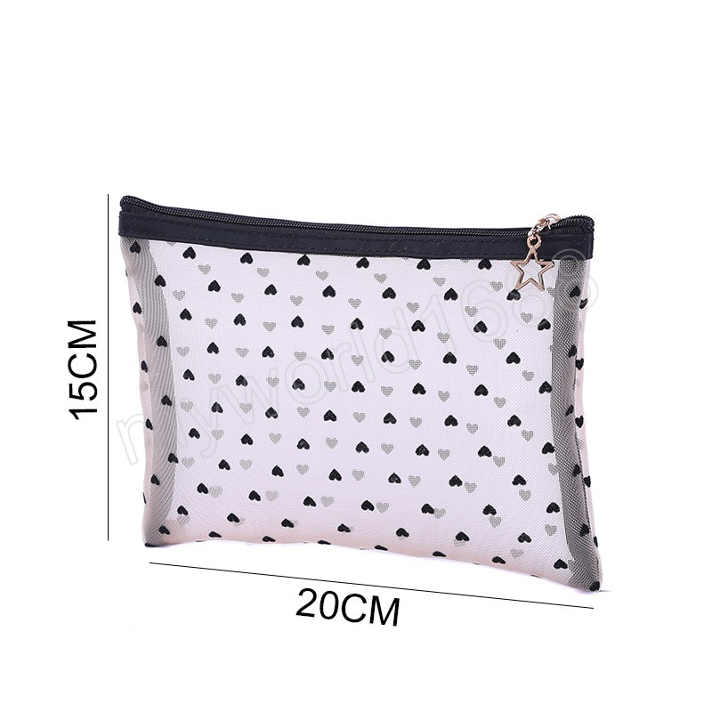 Love Heart Clear Makeup Bags Mesh Cosmetic Bag Borse da viaggio portatili con cerniera accessori l'home office Borse cosmetici