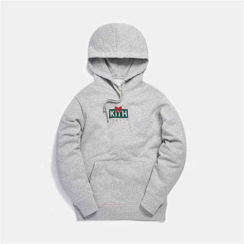 Hoodie 2021FW Kith يعامل العطلة هودي ثقيلة الرجال امرأة جودة نفخة المعجنات طباعة صندوق البلوزات سترة T220721