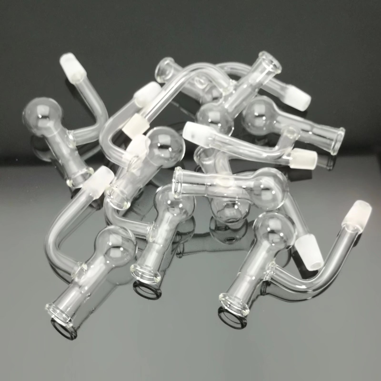 Rohre mit männlichem Gelenk, Farbe, Trichter, Schüsseln, Raucher, rechtwinkliger Glasfilter-Adapter, 10 mm