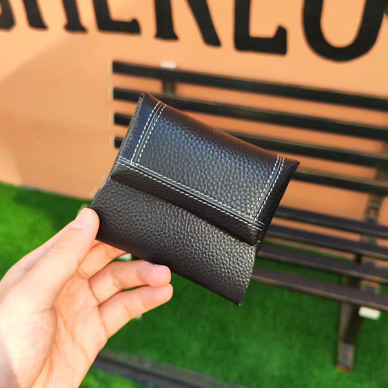 Woman Coin Purses Genuine Leather Small Minimalist Cowhide Mini Money Bag Unisex Luxury Design Wallet Famous Brand Change Pouch