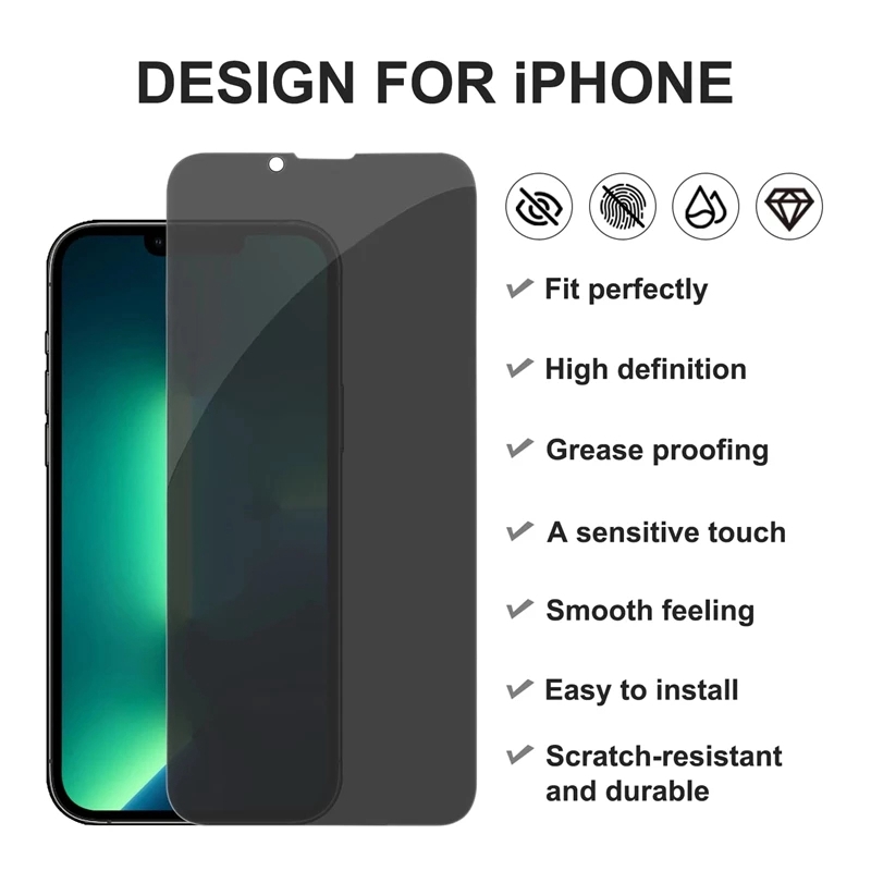Proteggi schermo in vetro temperato anti-spia iPhone 15 14 13 12 11 pro max mini X XS XR 7 8 plus con confezione al dettaglio Nuovo