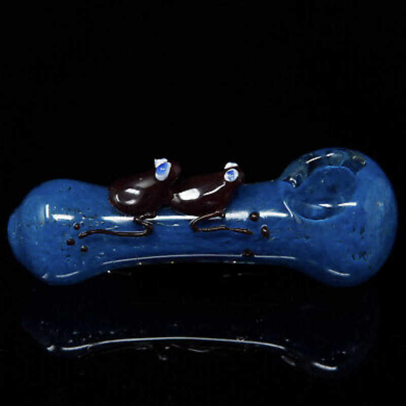 Coloré Heady Double Frog Pipes Pyrex Verre Épais Tube De Fumer Handpipe Portable De Haute Qualité Décorer À La Main Herbe Sèche Tabac Huile Rigs Bong DHL Gratuit