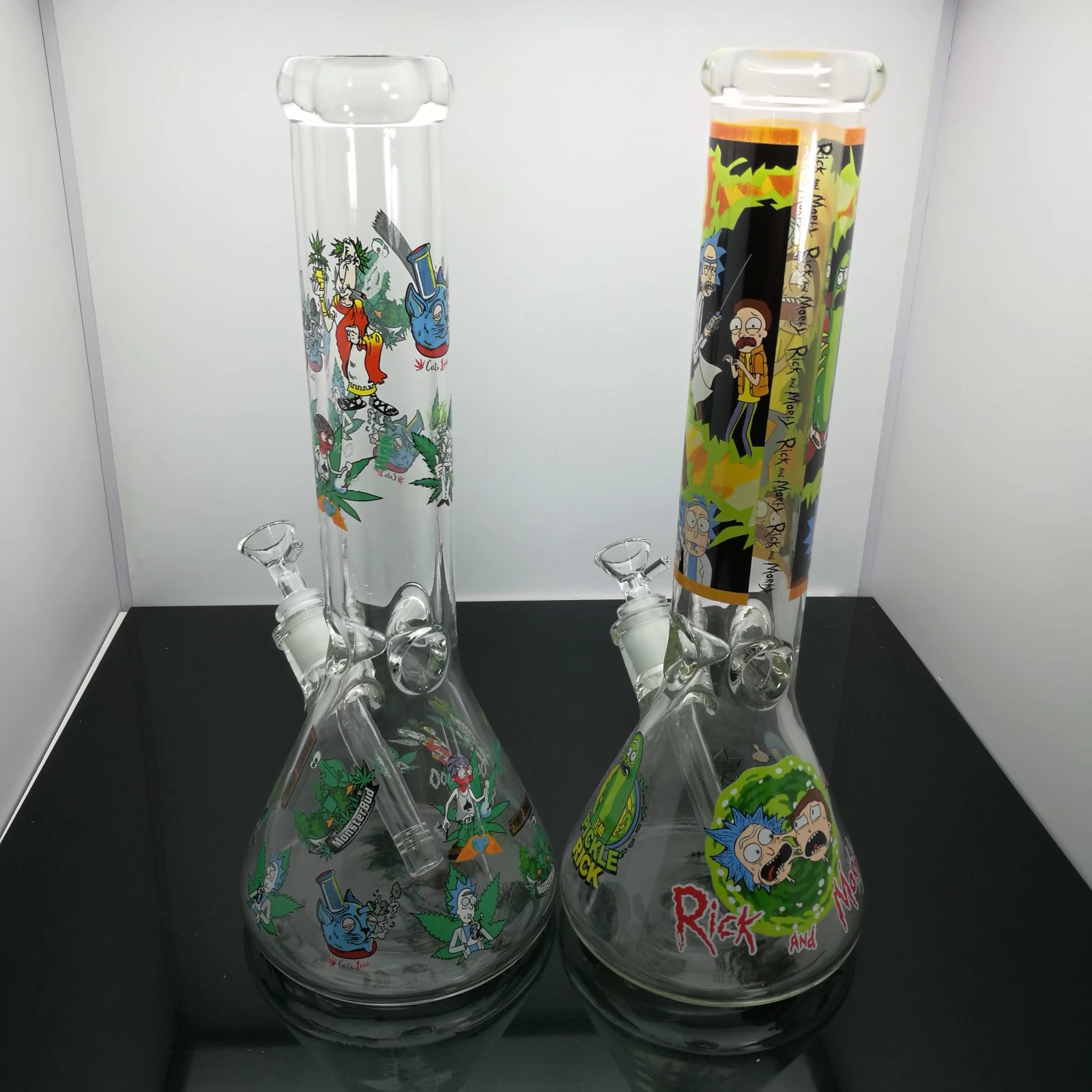 Tubos de vidro fumando fabricar cachimbo de vidro de adesivo espessado de netuda de vidro com uma altura de 35 cm
