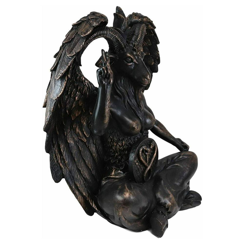 Decorative Objects Figurines Satan Goat Baphomet Statue Hanging Door Knocker Plate Wall Decor Plaque Resin Crafts Religious Ornaments Sculpture 220902