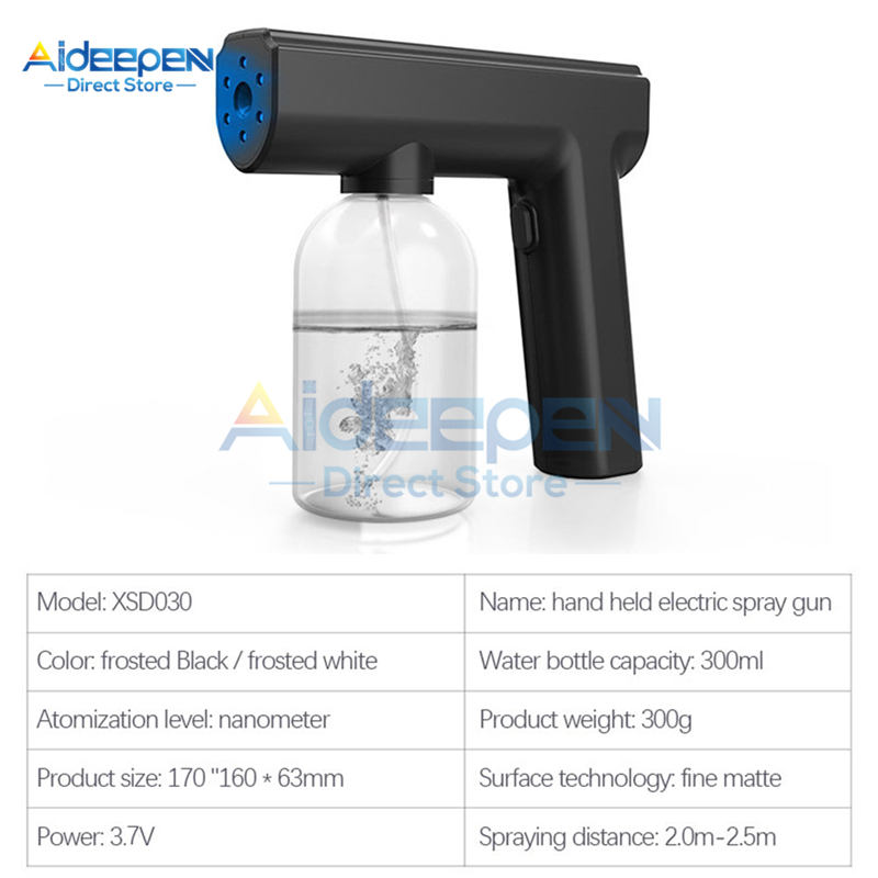 Equipamentos de rega 300 ml de desinfecção sem fio spray portátil portátil portátil Nano atomizador de nano -atomizador Purple Light esterilização de luz roxa 220902