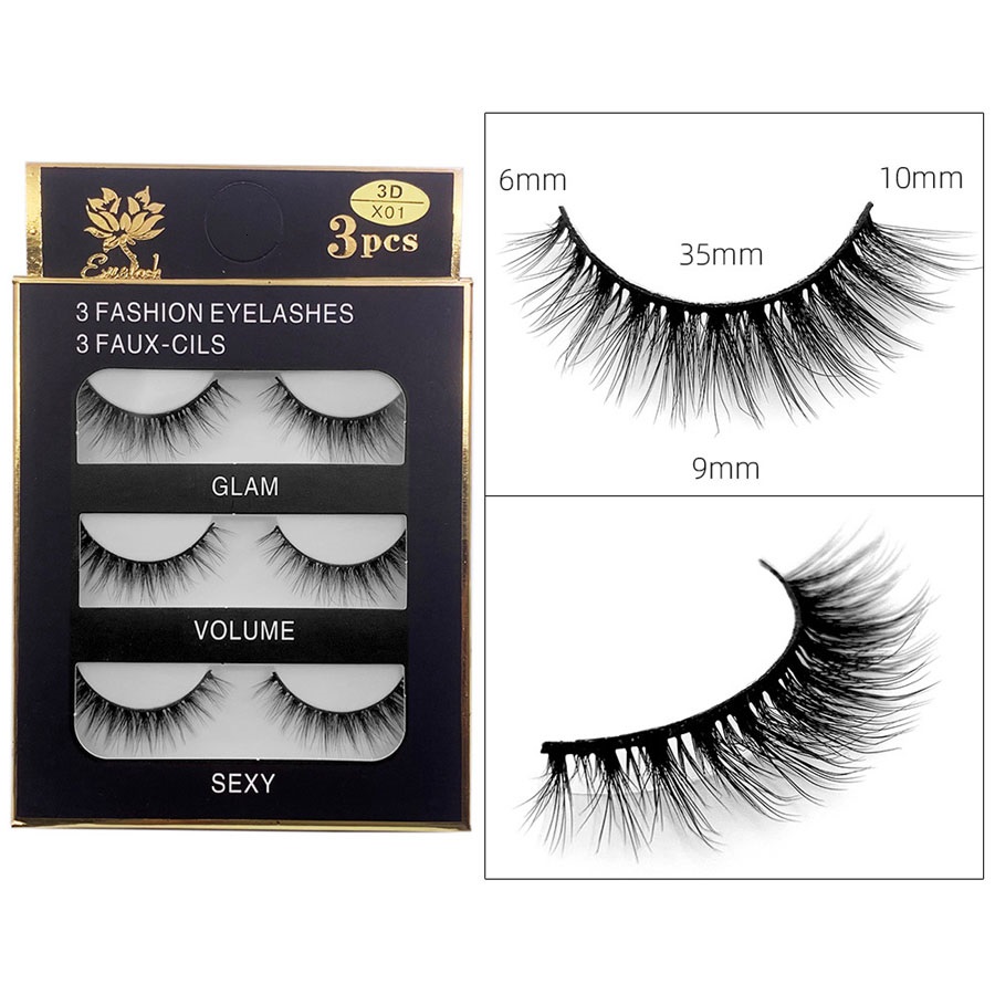 Natural Thick False Eyelashes Soft and Delicate Curly Crisscross Hand Made Reusable Multilayer 3D Fake Lashes Extensions Eyes Makeup Accessory