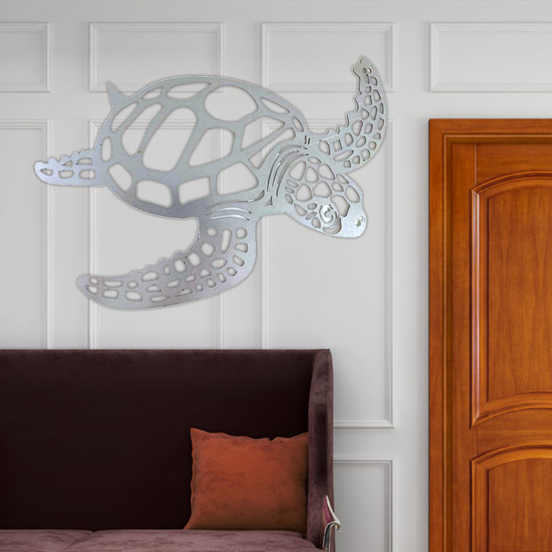 Objets décoratifs Figurines en métal tortue de mer ornement thème de plage Art mural suspendu pour salon intérieur 220902