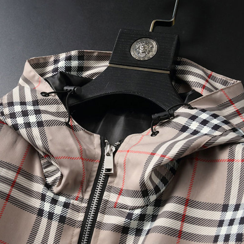 Brand Designer Mens Fashion Jacket Classic Plaid Anti-Wrinkle Spring Autumn Coat Windbreaker Zip Coat Coat Sports Size M-3XL