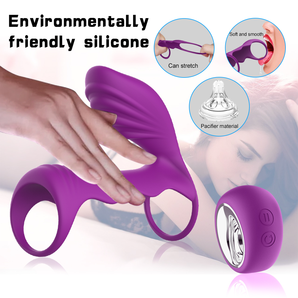 Artículos de belleza Usable Anillo para el pene Vibrador juguetes sexy Control remoto inalámbrico para hombre Adulto Pareja Entrenador de estimulación del clítoris