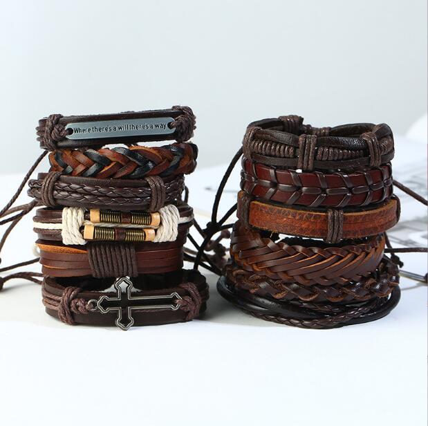Männer Frau Kuhläden Armband DIY Perlen -Stränge Buchstaben Kreuzhip Hop -Kombination Anzug Armband 12styles/