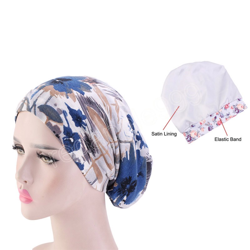 Femmes coton Baggy Slouchy Beanie chapeau perte de cheveux foulard Cancer chimio casquettes Hijab casquette chapeaux décontracté Floral chapeau