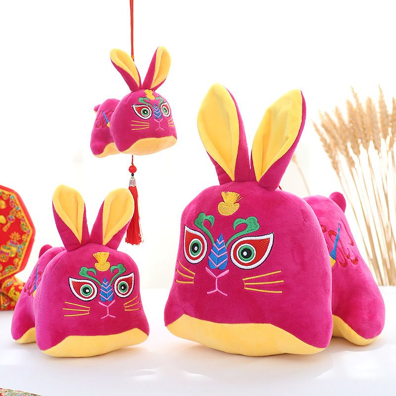 Mascot Plush Animal Toy Doll Plush Plushs Plushs Dolls Wufu Rabbit Christmas Gift Decoration Home Ups