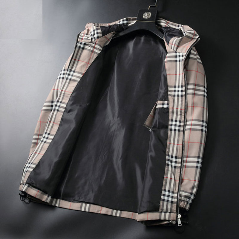 Projektant marki moda męska kurtka klasyczna krata przeciwzmarszczkowy wiosenny płaszcz jesienny wiatrówka płaszcz z suwakiem płaszcz sportowy rozmiar M-3XL