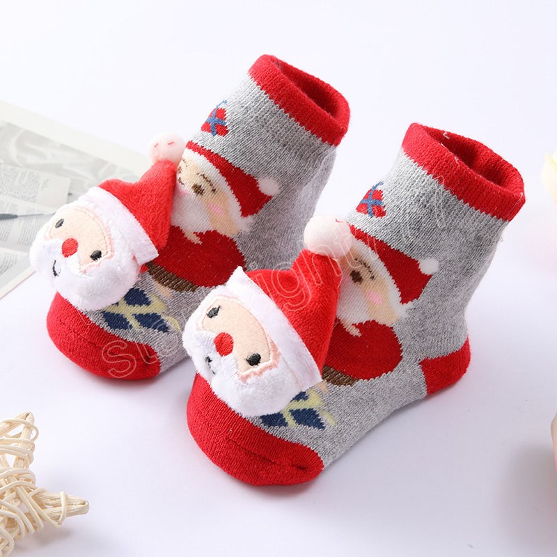 Christmas Baby Socks For Newborn Winter Santa Infant Toddler Floor Socks Soft Boy Girl Xmas Party Sock Gift