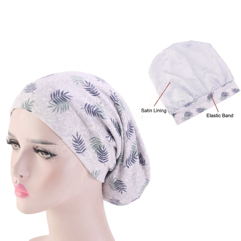 Femmes coton Baggy Slouchy Beanie chapeau perte de cheveux foulard Cancer chimio casquettes Hijab casquette chapeaux décontracté Floral chapeau