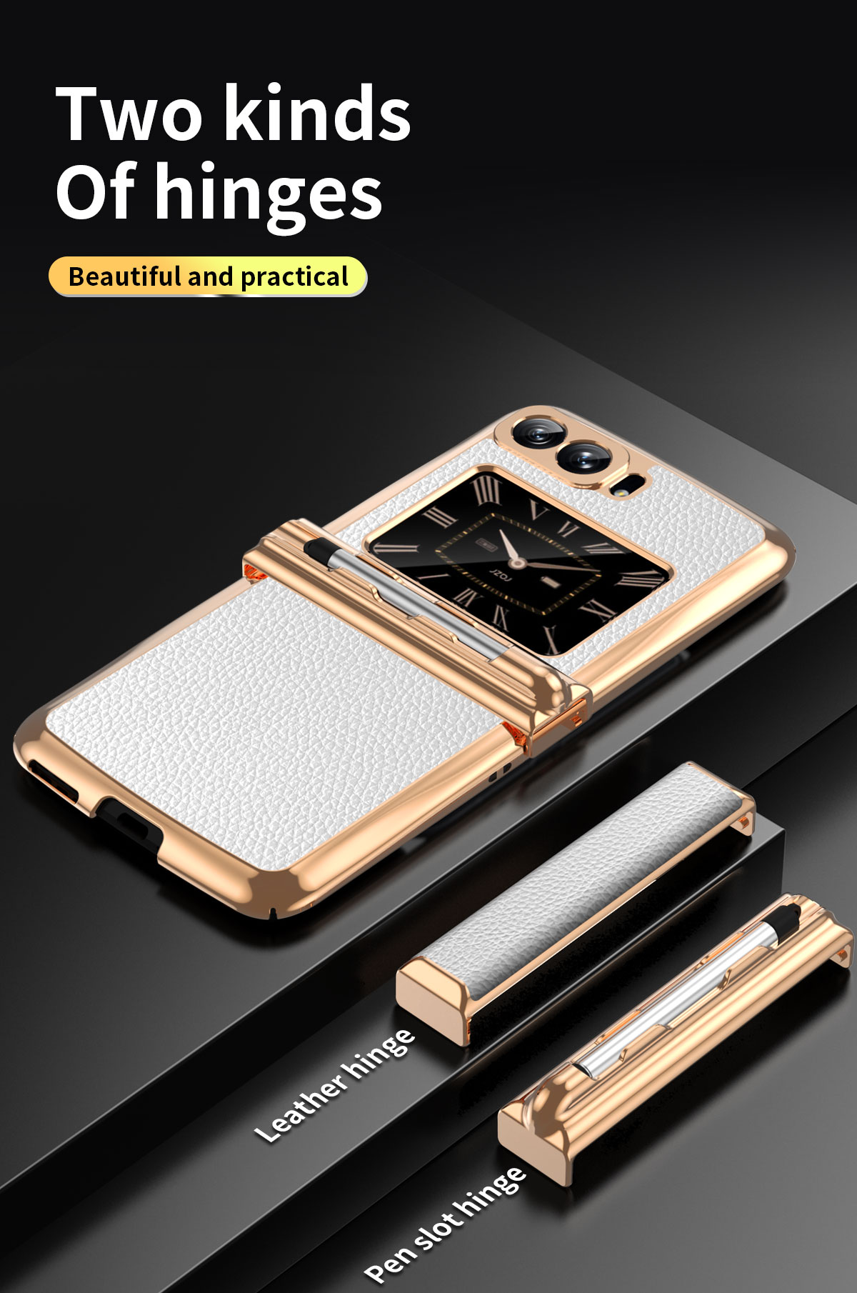 Electroplate 2022 Cases For Motorola Razr3 Moto Razr 3 Case Hinge With Pen Folding Leather Protector Cover