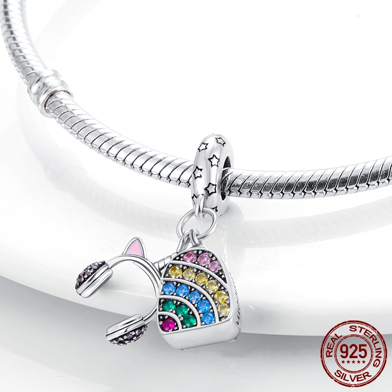 925 Perle di fascino d'argento ciondolano il viaggio Torre Eiffel Unicorno ciondola il branello Pandora Charms Bracciale Accessori gioielli fai da te