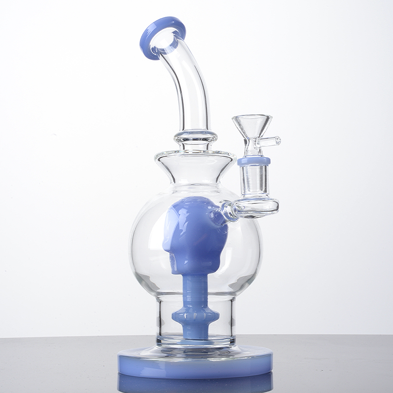 Groothandel Glazen Bong Waterpijpen Schedel Douchekop Perc Percolator Waterleidingen 14mm Vrouwelijke Gezamenlijke Waterpijpen Bal Stijl Olie Dab Rigs met Kom