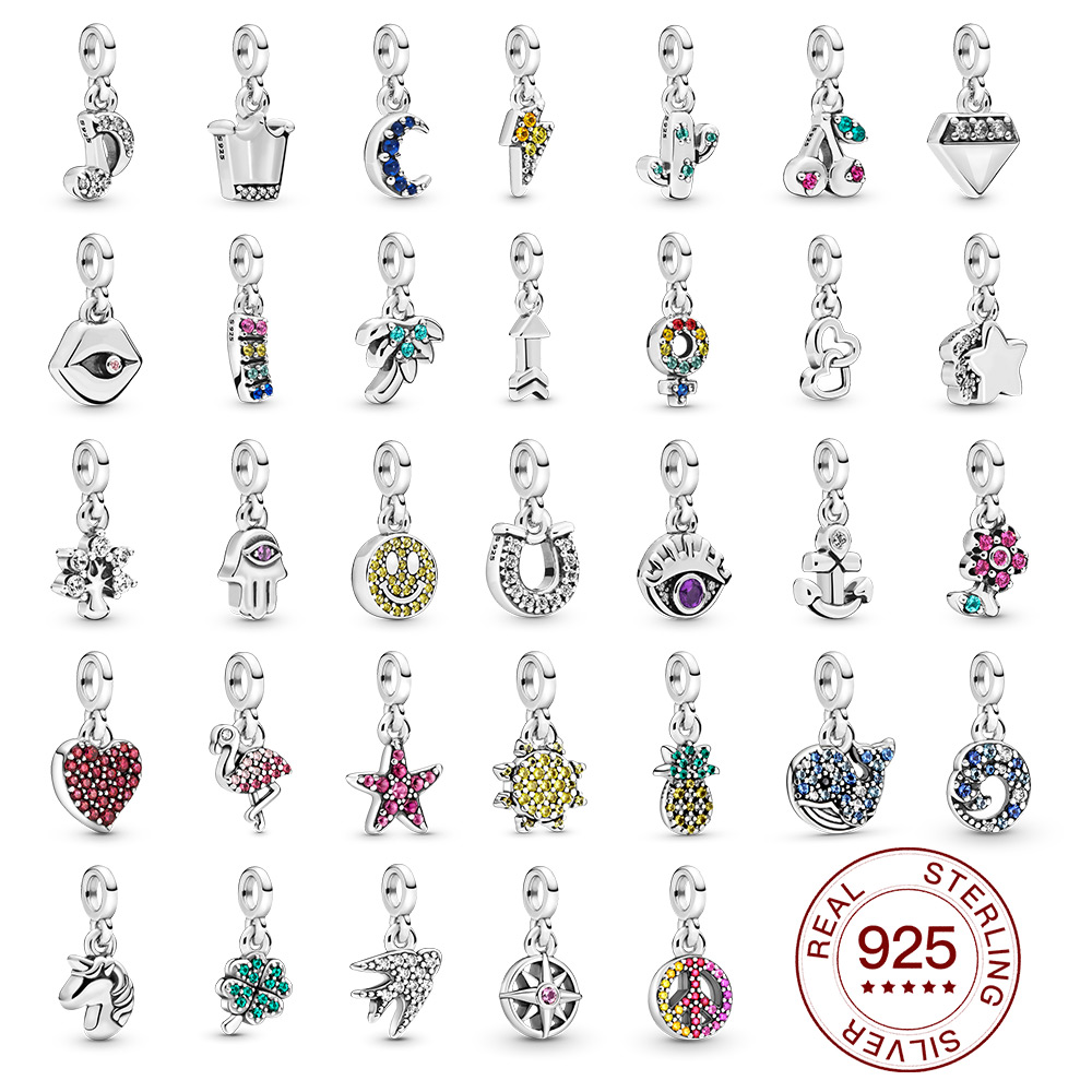 925 Silber Charm-Perlen mit Baum des Lebens-Anhängers, passend für Pandora-Armbänder, DIY-Schmuckzubehör
