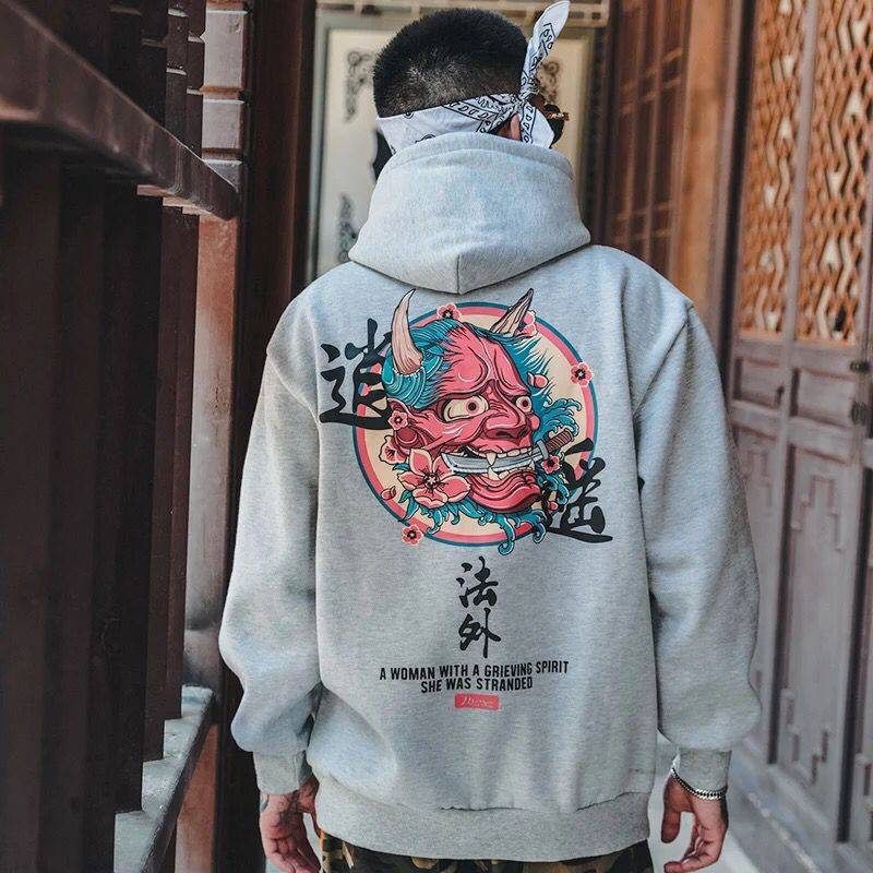 Erkek Hoodies Sweatshirts Moda Boys Cool Hip Hop Japon Günlük Sokak Giyim Kadınları Gevşek Kazak Harajuku Şeytan Hoodie Erkek 220905