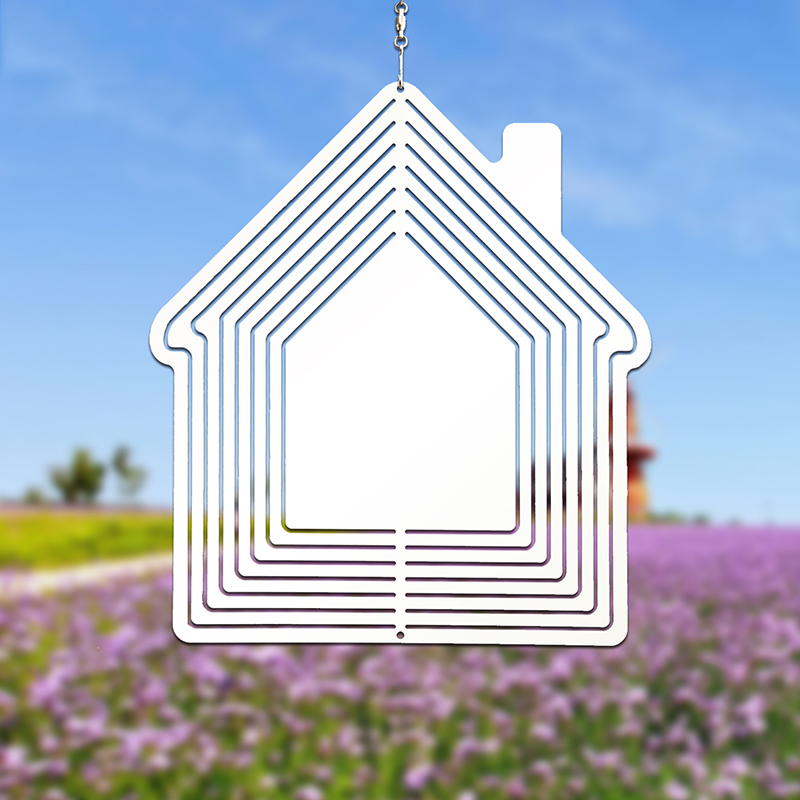 Wärmeübertragung Weihnachtsdekoration Haus Anhänger DIY Sublimation Blank Windspiel Hausgarten Ornament