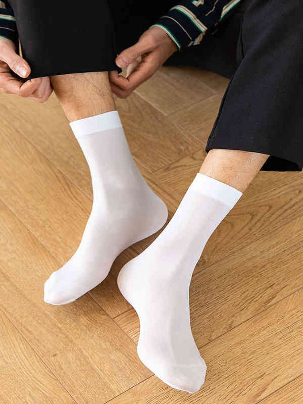 Athletic Socks Bambu Fiber Thin Women Men Summer Stripe Breatble Long Tube Sock Silk Sports Business Shoes L220905