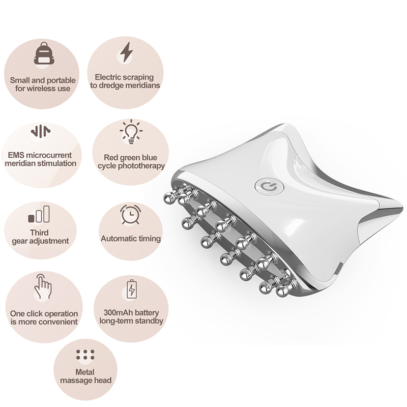 Dispositifs de soins du visage EMS microcourant Guasha LED cou corps levage anti-rides beauté tête relaxation masseur dispositif de rajeunissement de la peau 220905