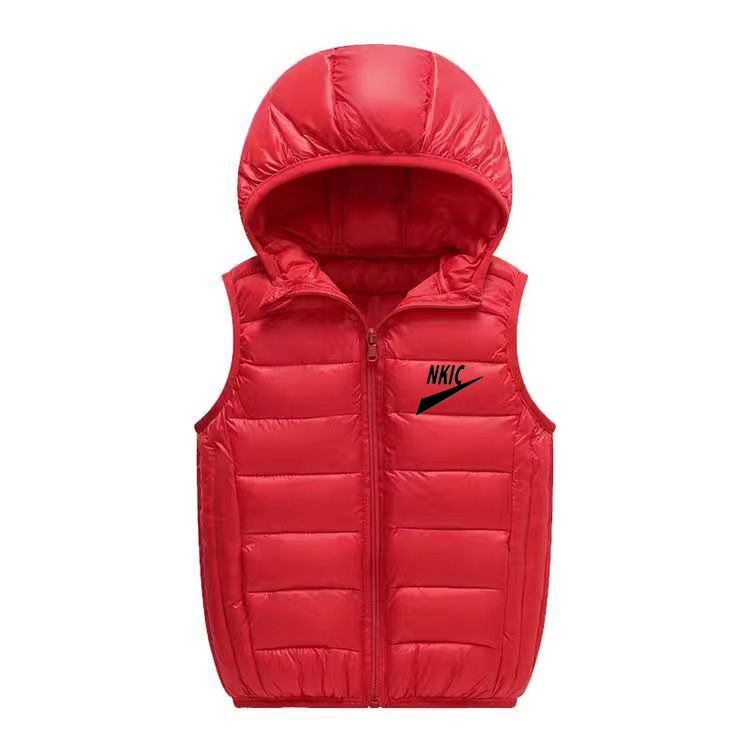 秋の冬の赤ちゃんベストダウンフード付きチョッキボーイガールを保持する暖かいウエストコストキッドノースリーブジャケット子供ベスト0-6y