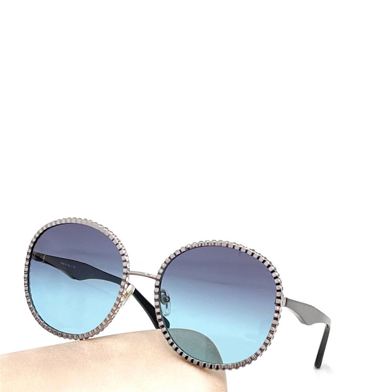 新しいファッションデザインサングラス 9552 ラウンドメタルレースフレーム周囲ダイヤモンド高貴でエレガントなスタイルの屋外 UV400 保護メガネ