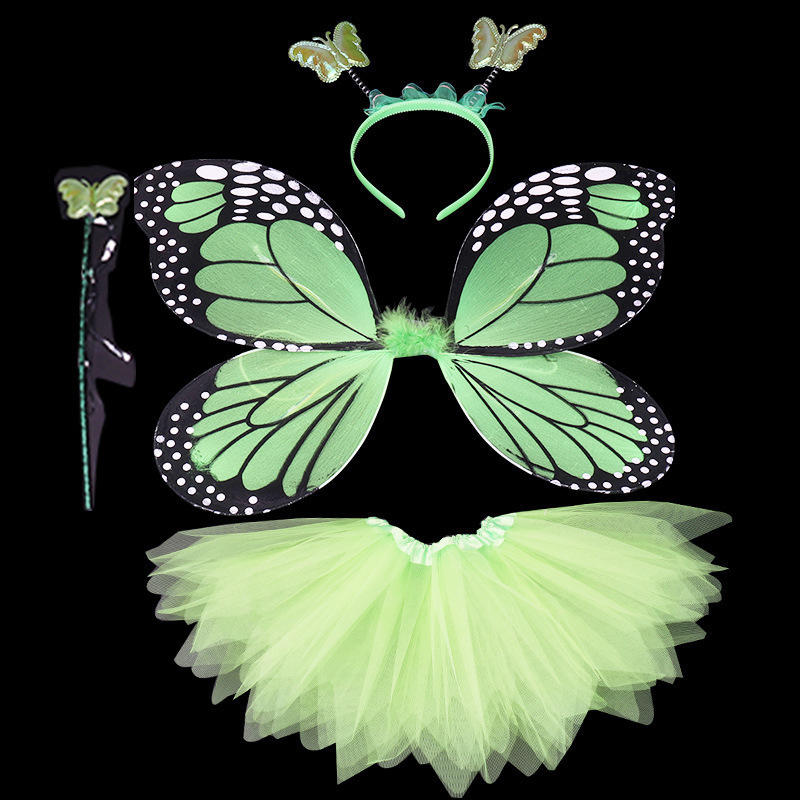 Vestidos de menina Halloween Cosplay Fairy Angel Wings Insect Insect Theme Fort Girls Girls Butterfly Wings Costume Performance Dress 220905