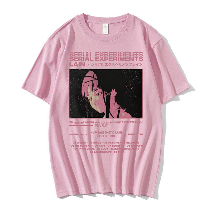 T-shirts pour hommes Anime Serial Experiments Lain T-shirt surdimensionné pour hommes T-shirts graphiques unisexe Iwakura Manga Girl Sci Fi T-shirt à manches courtes 220905