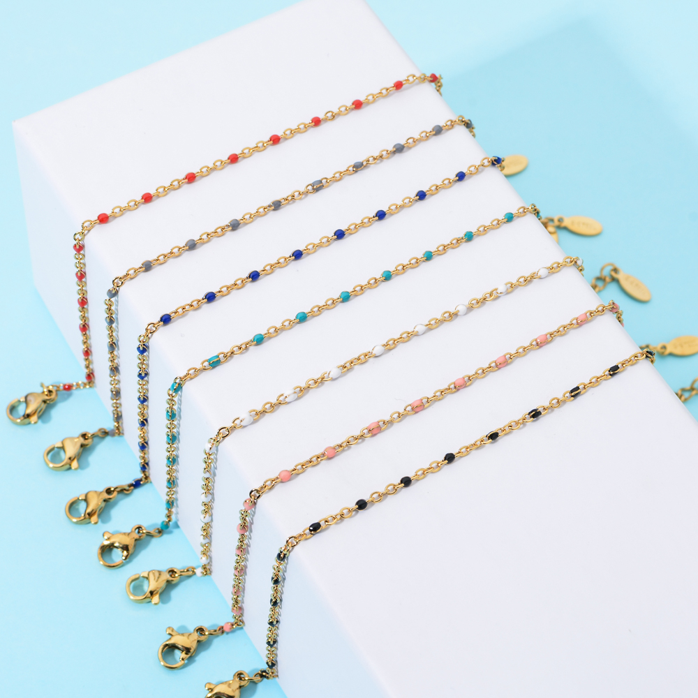 Bijoux de mode Zmzy Boho en acier inoxydable S pour femmes Bracelet ￩mail mignon bijoux de couleur or de couleur de couleur bracelet Femme Mujer Pulsera