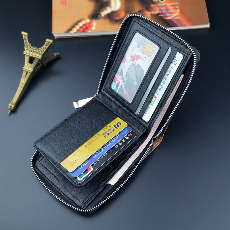 3st plånböcker män tråkiga polska pu två lapptäcken två vikbara affärer med kort kreditkortshållare