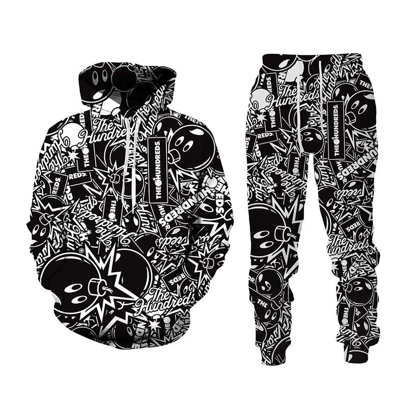 Erkeklerin Trailtsuits Hip Hop 3D Karikatür Baskılı Hoodie Pantolon Sarayış Serin Erkekler/Kadınlar Spor Giyeri Takip Seti Bahar Sonbahar Erkek Giysileri 220905