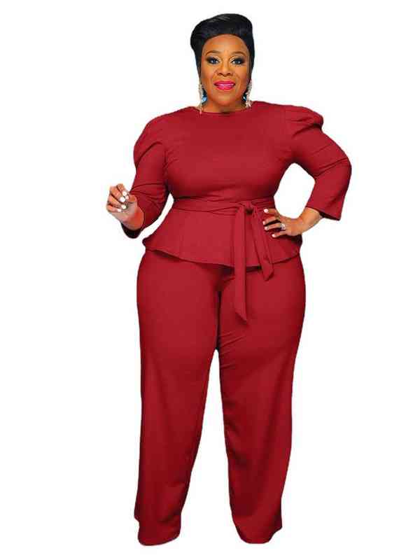 Women's Plus Size Tracksuits XL-5XL 2022 FARD PLUS SEGE WONINGENS CLATINGES LADIANS TOP و PANTS تناسب الإناث قطعتين من الملابس الجماعية L220905