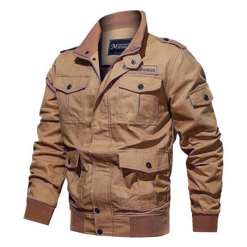 Vestes pour hommes Printemps et automne Veste militaire Homme Coton Collier de lavage à l'eau Pilote Grande taille Plus Velours Jeunesse d'hiver 220905