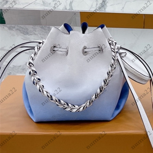 Designer Handbags BELLA Mahina perforated calf leather Bag Single Shoulder Removable Adjustable Straps Chain Silver-color hardware High capacity Tote Bags