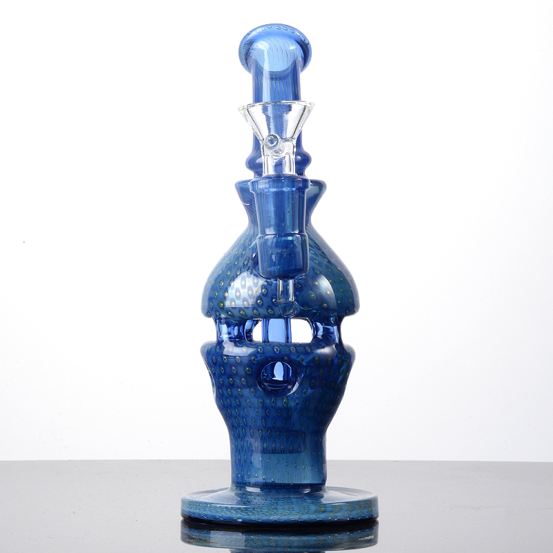 Hot 8 Inch Heady Galss Bongs Unique Hookahs Faberge Fab Egg Bong Blue Green Water Pipes Showerhead Perc Percolator Smoking Pipe 14mm Joint Dab Rigs With Bowl