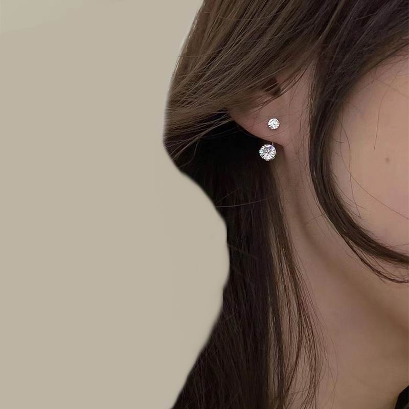 Fashion Zircon Front And Back Stud Earrings For Women 2022 New Jewelry Korean Simple Earings Wholesale