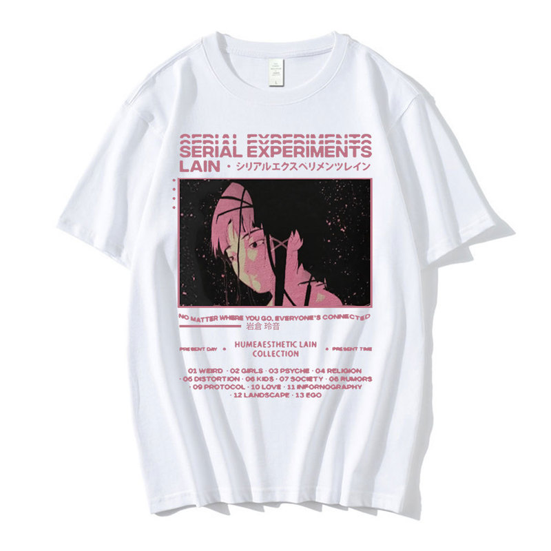 T-shirts pour hommes Anime Serial Experiments Lain T-shirt surdimensionné pour hommes T-shirts graphiques unisexe Iwakura Manga Girl Sci Fi T-shirt à manches courtes 220905