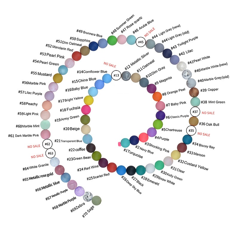 100 stcs12 mm 15 mm ronde vorm Bead Siliconen kinderziektes Kralen Babytheether voor doe -het -zelf verpleegkundige ketting Chew Chew kralen Bulk