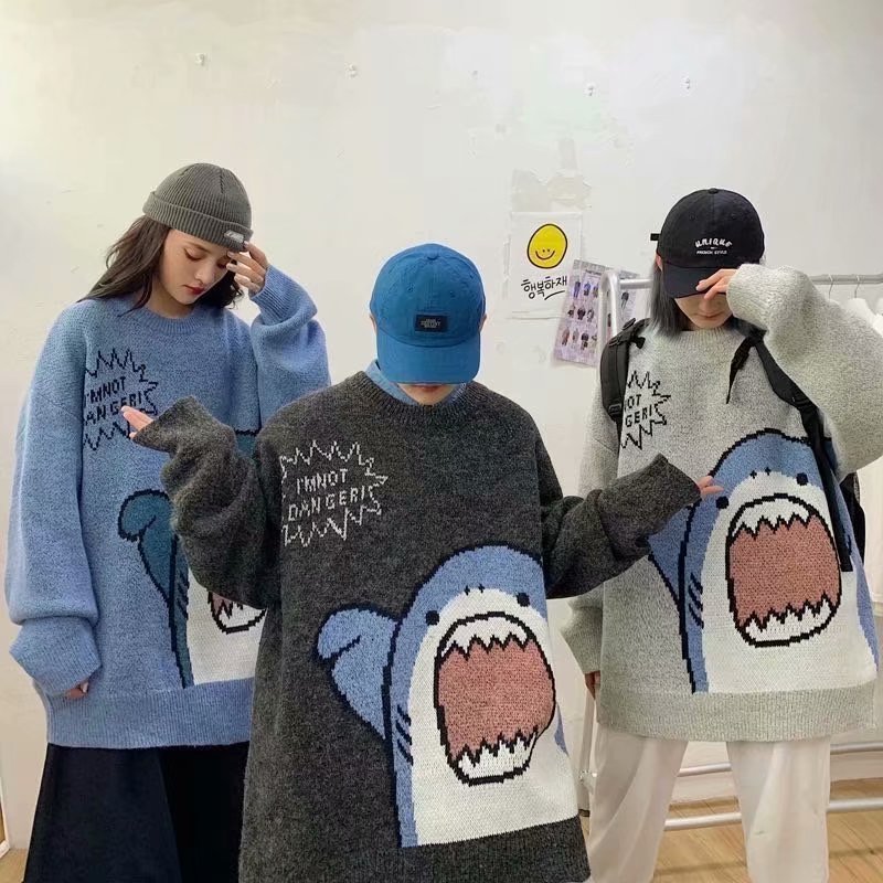 Herrenpullover Zazomde Rollkragenpullover Shark Pullover Winter Patchwor Harajuku Koreanischer Stil High Neck Übergroßer grauer Rollkragenpullover für 220919