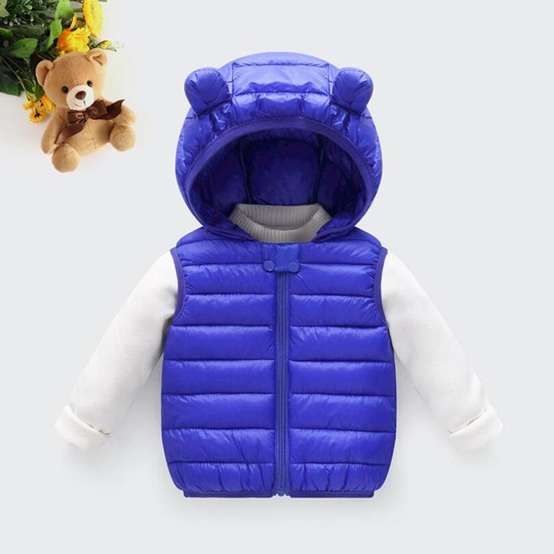 Vest Kinderen Down Katoen Hooded Vest Warme Winter Mouwloze Kinderen Peuter Meisjes Jongens Jas Uitloper Baby Baby Herfst Kleding 220905