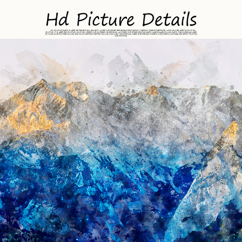 Abstract Blue Mountain Painting HD Prints and Posters on Canvas Modern Landscape Wall Art Picture para Livinng Room Decor