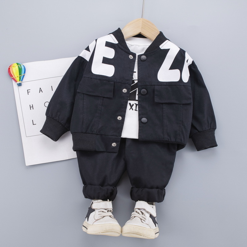 Clothing Sets Boys Clothing Sets Children Fashion Cartoon Baby Long Sleeve T-shirt Coat And Pants Suit Outfits Kids Sport Suit1-4 years 220905