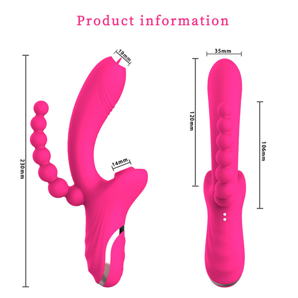 Skönhetsartiklar 3 i 1 klitoris sugande vibrator för kvinnor klitoris sucker anal pärlor g-spot stimulering sexiga leksaker dildo massager kvinnlig onani