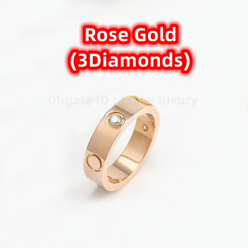 Fashion Hot Selling Band -ringen met diamanten en zonder diamanten in drie kleuren