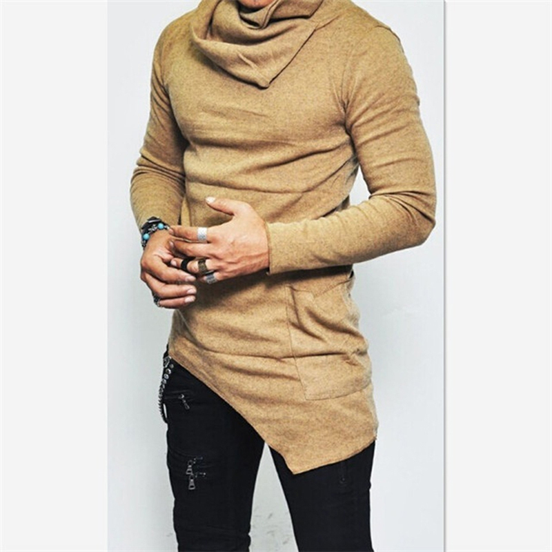 Herren Hoodies Sweatshirts Plus Größe 5XL Herren Hoodies Unbalance Saum Tasche Langarm Sweatshirt Für Männer Kleidung Herbst Rollkragen Sweatshirt Top Hoodie 220905