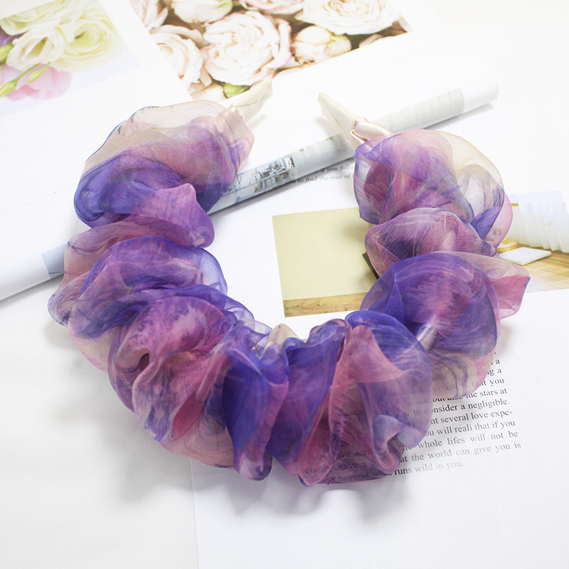 Pannband Mesh Fashion Dying Bezel Folds Bubble Hairband Headband Hårtillbehör för kvinnor Girls Korean Style Hairhoop Headwrap