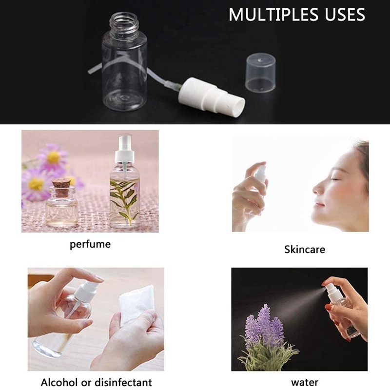 Parfüm şişesi 30ml1oz mini ince sis sprey şişeleri taşınabilir doldurulabilir küçük boş açık plastik seyahat kozmetik kapları 220905